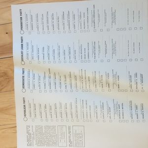 Ballot from 1944 Election